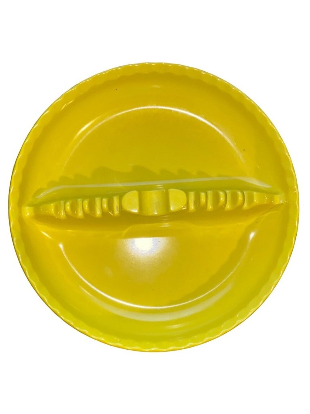 Vintage Retro Yellow Divided Plastic Melamine Ashtray By Dale Chemical Co. 7.25
